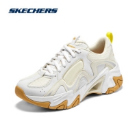 斯凯奇机甲鞋三代丨Skechers运动鞋女时尚绑带复古老爹鞋 白/黄 ...